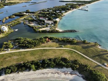 High angle view of sea