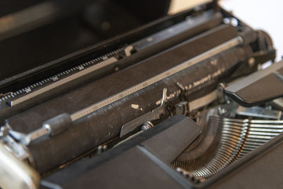High angle view of piano keys