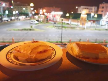 Close-up of food served on table in restaurant