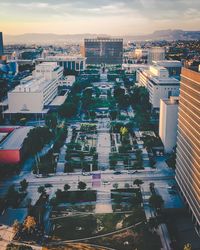 Aerial view of cityscape against sky