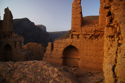 Low angle view of old ruins