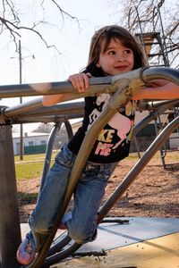 Cute girl playing at playground