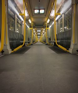 Interior of illuminated train