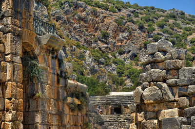 Stone wall of historic building