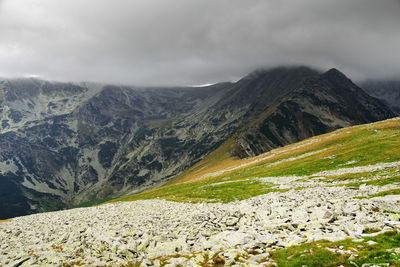 Scenic view of mountains against sky