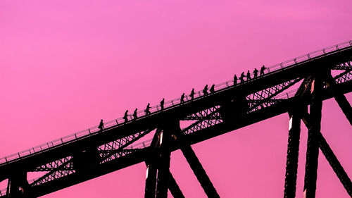 Low angle view of bridge against clear sky