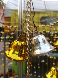 Close-up of chain swing ride