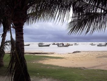 Scenic view of beach against sky