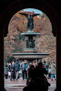 Group of people in front of building