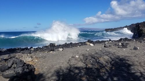 Panoramic view of beach against sky