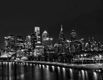 View of illuminated cityscape at night