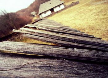 Close-up of wooden boardwalk