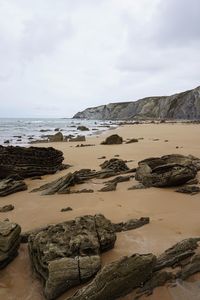 Scenic view of beach against sky