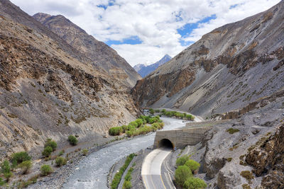 Road amidst mountains against sky