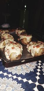 High angle view of food on table