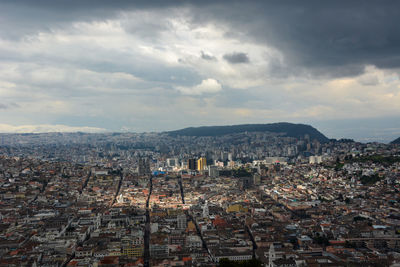 High angle view of townscape against sky