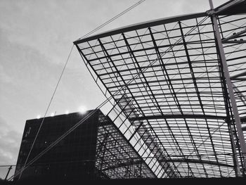 Low angle view of modern building against sky