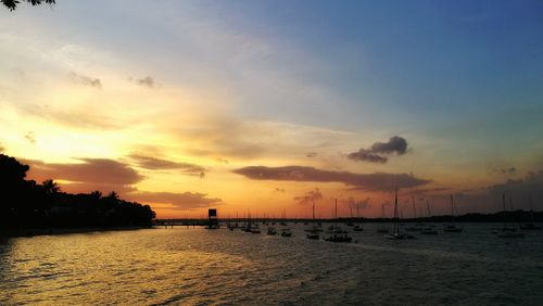 Scenic view of beach during sunset
