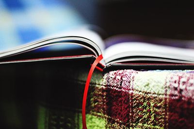 Close-up of stack of books