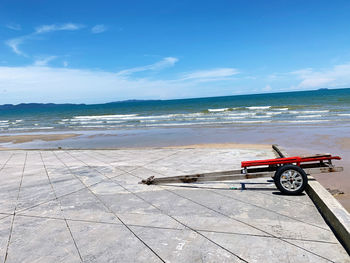 Summer scenic view of sea against clear blue sky