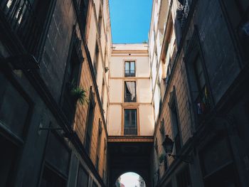 Low angle view of buildings in city