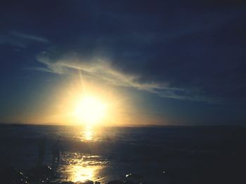 Scenic view of sea at sunset