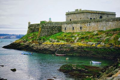 View of fort against the sea