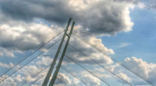 Low angle view of cables against sky