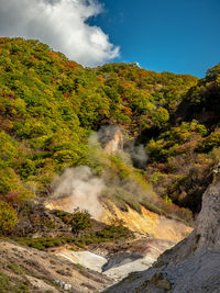 Scenic view of waterfall