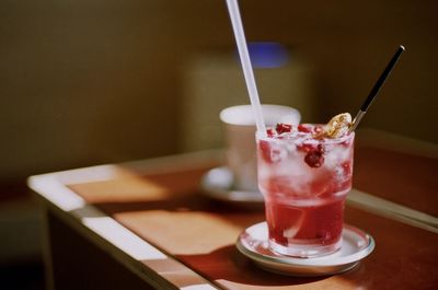 Close-up of drink on table