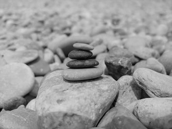 Stack of stones on pebbles