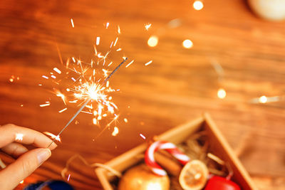 Close-up of firework display