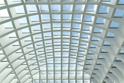 Low angle view of white ceiling in building