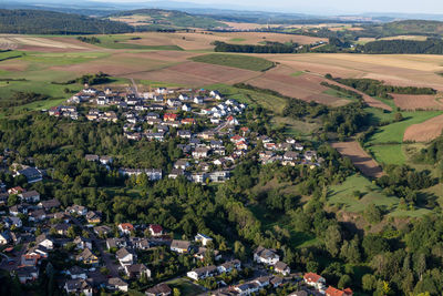 Aerial view at a landscape in germany, rhineland palatinate near bad sobernheim 