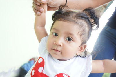 Close-up portrait of cute baby