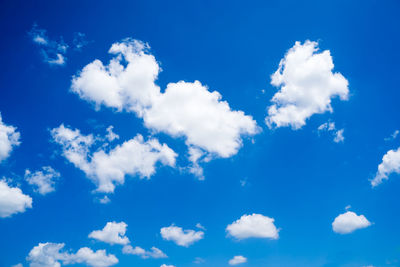 Low angle view of clouds in blue sky