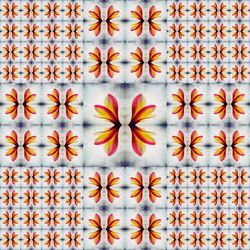 Full frame shot of orange patterned wall