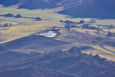 Aerial view of agricultural landscape