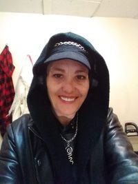 Portrait of a smiling young woman in winter