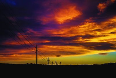 Silhouette of landscape against dramatic sky