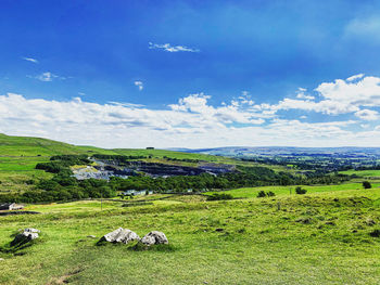 Scenic view of field against sky