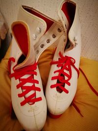 High angle view of shoes on table