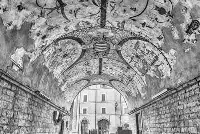 Low angle view of ceiling of historic building