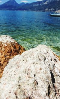 Close-up of rocks in sea