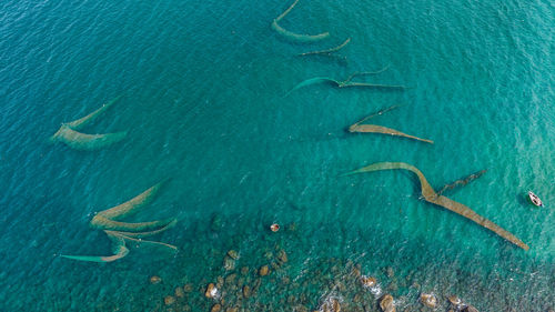 High angle view of sea