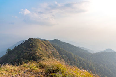 Scenic view of mountains against sky