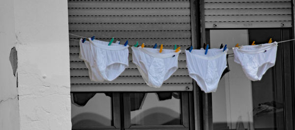 Clothes drying on clothesline