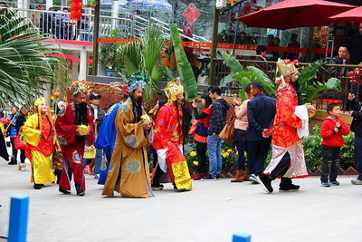 Group of people in market