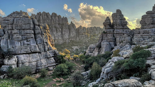 Rock formations on landscape