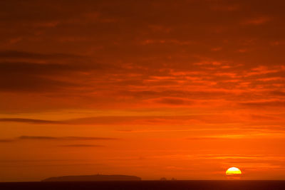 Scenic view of dramatic sky during sunset